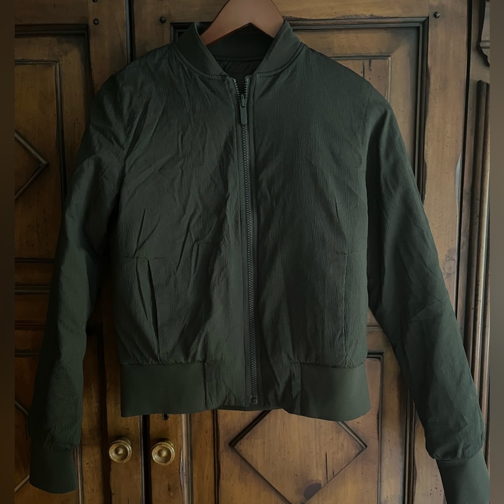 Lululemon Non-Stop Dark Olive Green Reversible Bomber Jacket